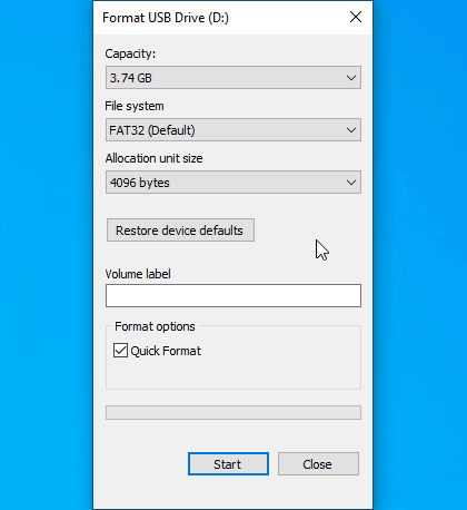 how to format usb drive