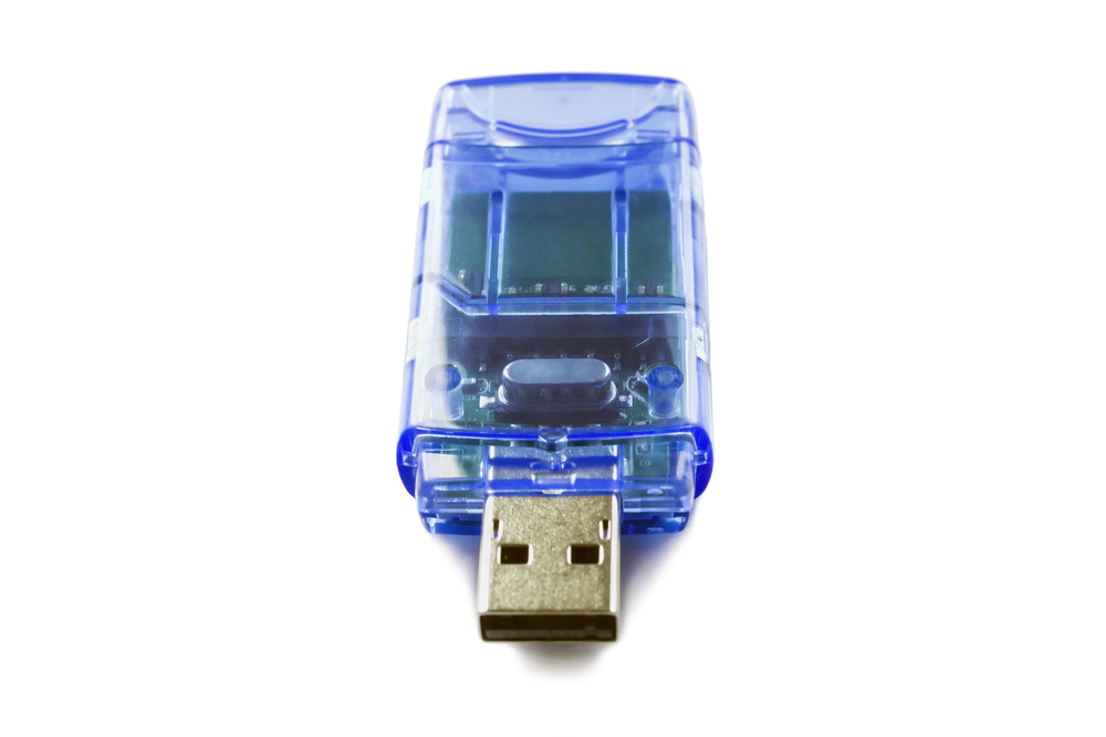 Transparent USB Flash Drive with visible components