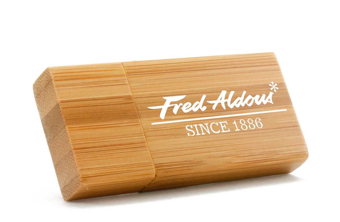 Our beautiful Custom Wooden Flash Drive in Maple Bamboo