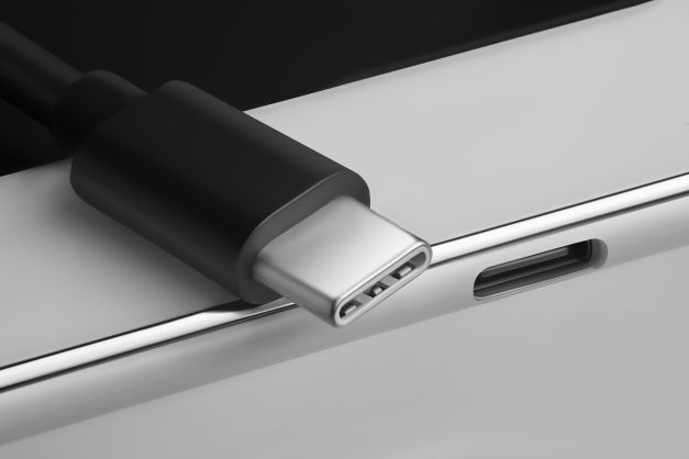 black usb type-c on silver suface