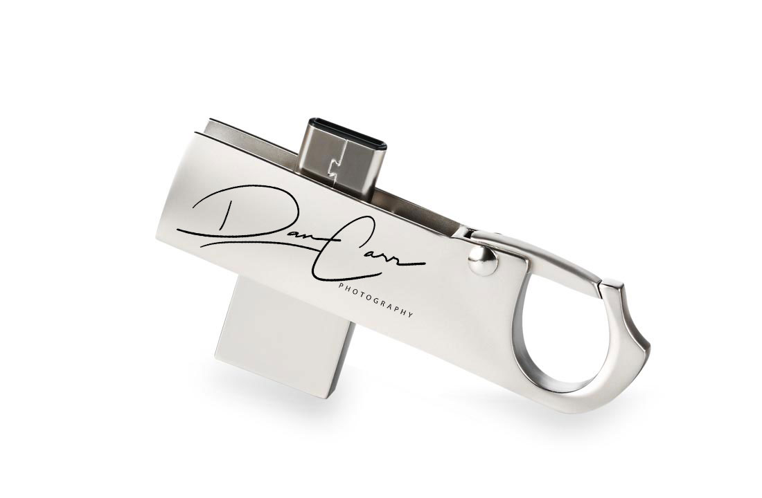 Our sleek Clip Type C Custom USB Drive with black print