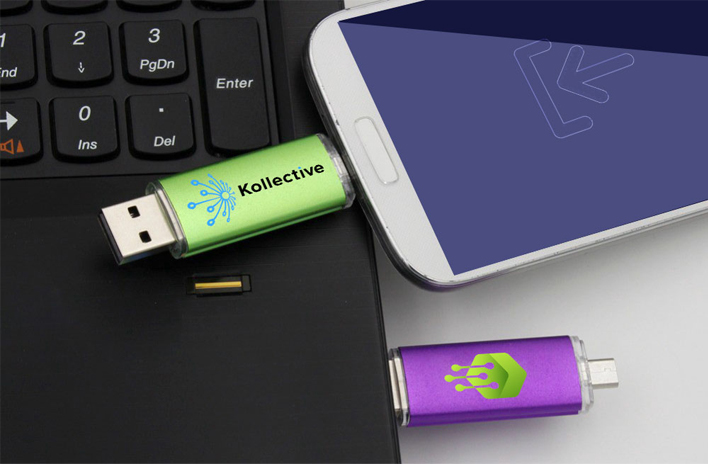 Our KO Dual Custom Flash Drives with the addition of a USB 3.1 Type C Connector