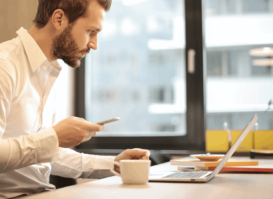 Person looking at computer