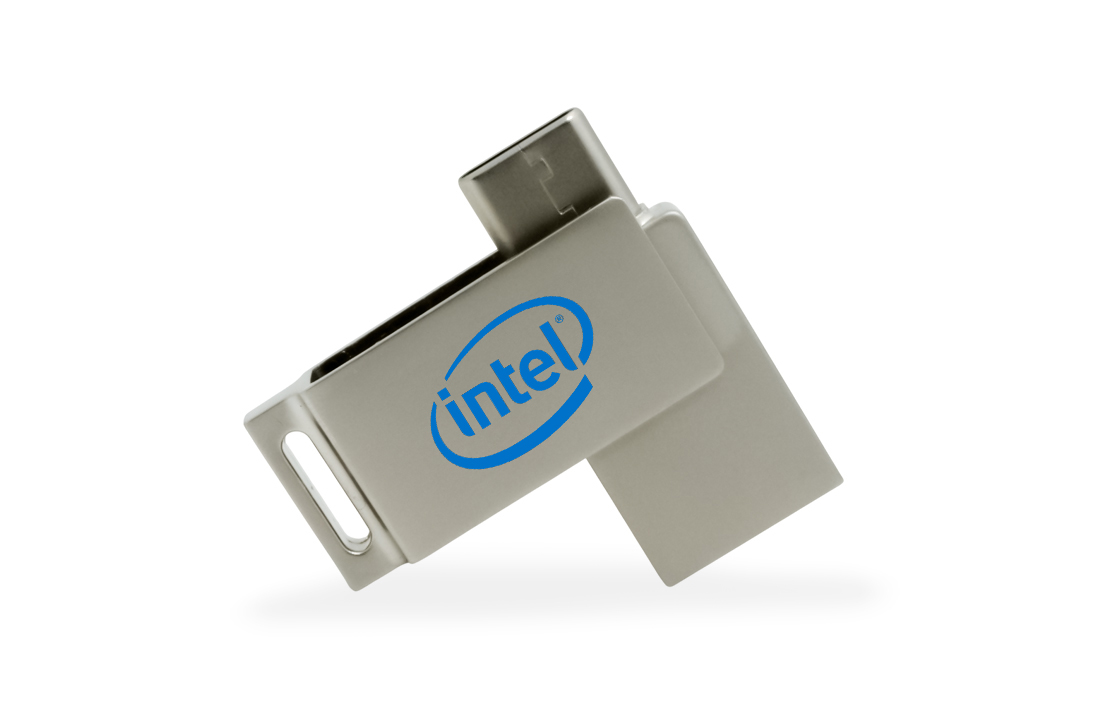 Mini Pivot Dual USB Type C Flash Drive