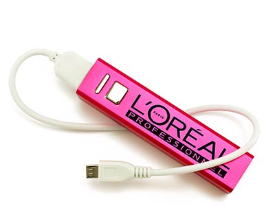 Square Power Bank Pink Loreal