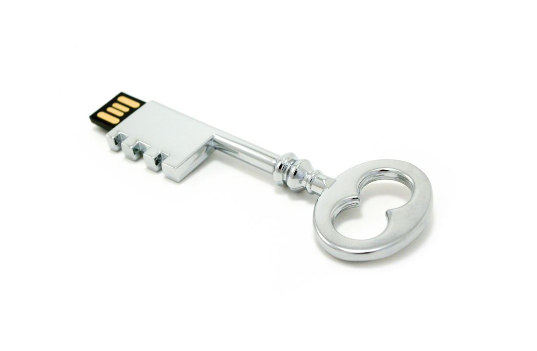 Silver Key Custom USB Flash Drive