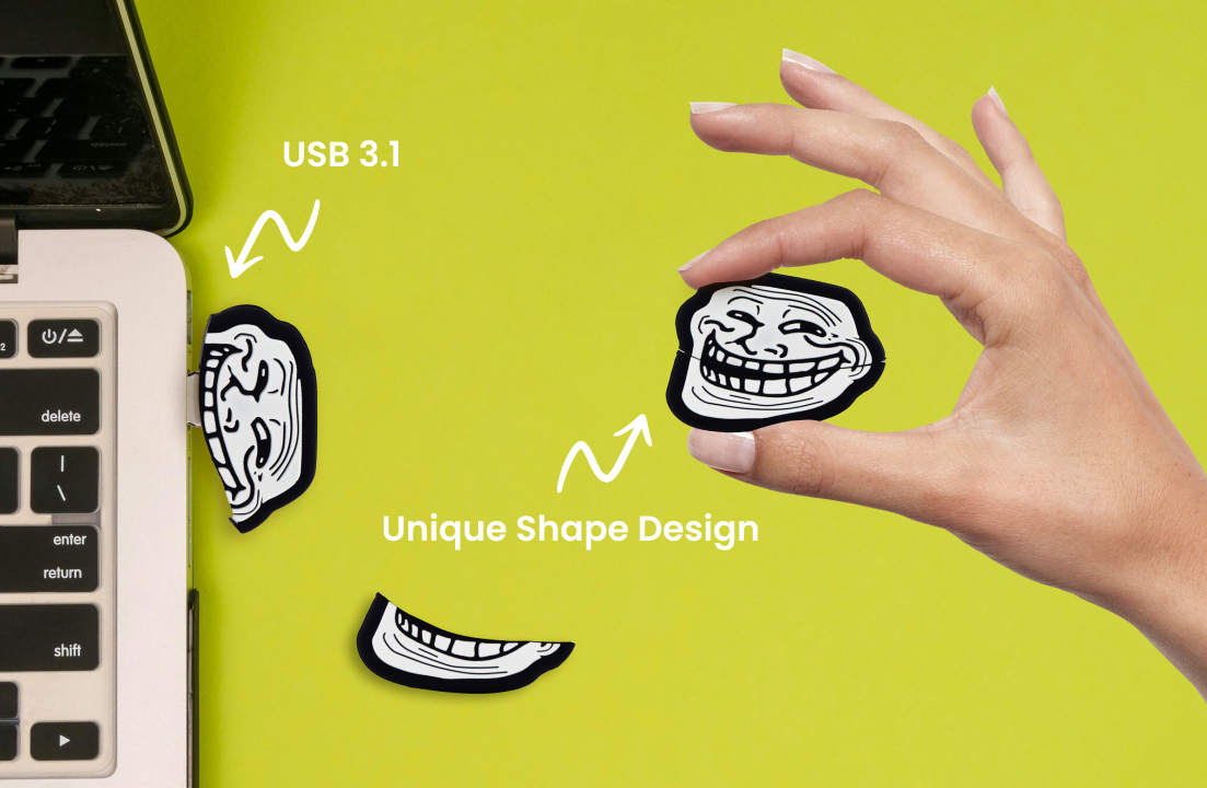 Unique Troll Face Flash Drive