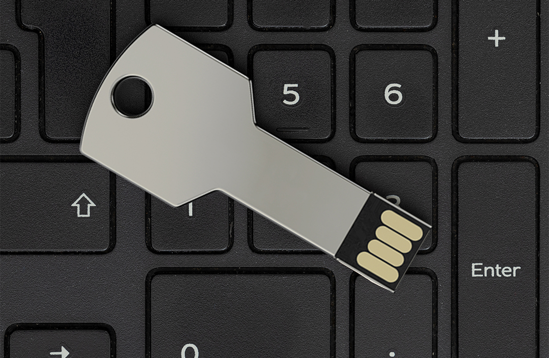 Grey Key Usb Flash Drive