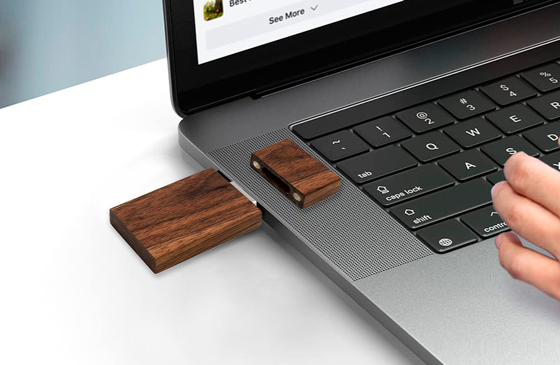 Wooden Type A Usb 2.0 Flash Drive